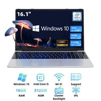 PC Portable 16.1",Intel Core i5-1240P,16GB RAM 512GB SSD,Laptop Windows10 Avec WiFi5, Ordinateur Portable Argenté
