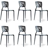 Lot de 6 chaises noires - Verdi - DESIGNETSAMAISON