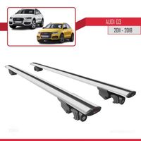 Pour Audi Q3 2011-2018 HOOK Barres de Toit Railing Porte-Bagages de voiture Avec verrouillable Alu Gris