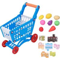 Drfeify jouets de nourriture pour enfants Ensemble de chariot de courses pour enfants Chariot de courses éducatif pour enfants