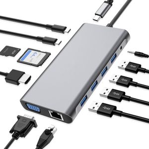 Hub USB-C 5-en-1 Fangxuee : 4K HDMI, Ethernet Gigabit, USB 3.0/2.0, Charge PD - Station D'accueil Compacte Pour PC Portable