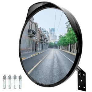 VIDAXL Miroir de trafic convexe d'exterieur Plastique PC Noir 30