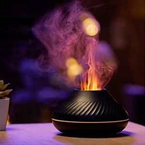 DIFFUSEUR Flame Aroma Diffuseur D'Huiles Essentielles Humidificateur 7 Couleurs De Flamme, Pour La Maison, La Chambre, Le Yoga, Le Bu[x35]