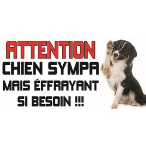 Panneau Attention Chien Berger Australien Monte La Garde – Plaque Métal 15x20 Cm Résistante Extérieur