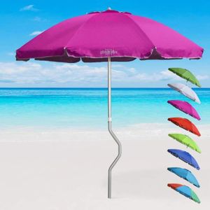 PARASOL Parasol de plage aluminium léger visser protection uv GiraFacile 220 cm Eolo - Violet - Mât droit - GiraFacile