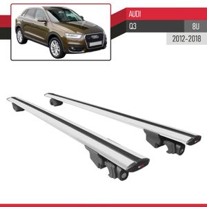 Barres De Toit Pour Audi Q3 (8U) 2011-2018 - Marque Turtle, Transversales, Amovibles, Garantie 2 Ans