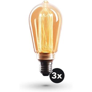 EL24 – Ampoule E27 Vintage/Ampoule à Filament Rétro Blanc Chaud Classe Énergétique A+ 4W Douille E27 – Ampoule LED Gradable CROWN LED 6x Ampoule LED E27 Edison Tube 230V 