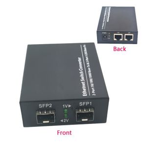 SWITCH - HUB ETHERNET  Switch réseau,Convertisseur de média Ethernet,Fiber optique,2 ports SFP,2 RJ45,2 UTP,10-100-1000M,commutateur - with iron shell