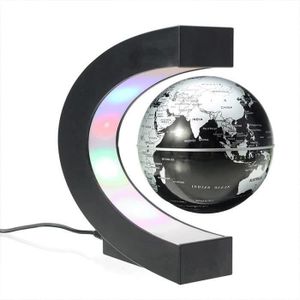 GLOBE TERRESTRE Cratif Globe Terrestre Lumineux Flottant Magntique Lvitation Globe Lamp avec Lumires LED Sphre pour Dmonstration Noir