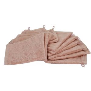 Alpes Blanc Lot de 4 Gants de Toilette 20x15 Marron