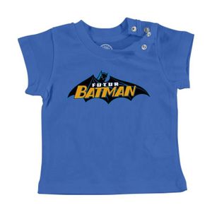 T-SHIRT T-shirt Bébé Manche Courte Bleu Futur Batman Héros