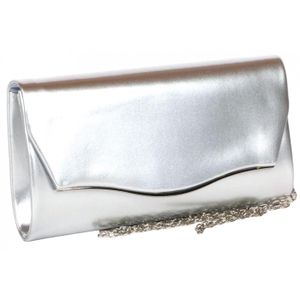 POCHETTE Pochette Femme Argent Vernis Mariage Minaudiere Grise Egla - Taille unique - Gris