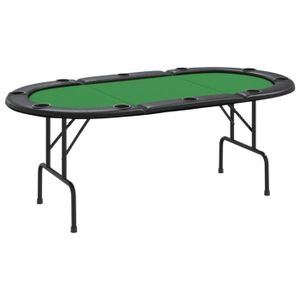 TABLE DE JEU CASINO Table de poker pliable 10 joueurs Vert - QQMORA - DRG61222