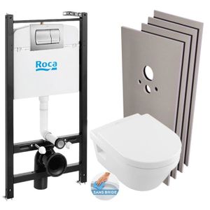 WC - TOILETTES Roca Pack Bâti-support Roca Active + WC sans bride
