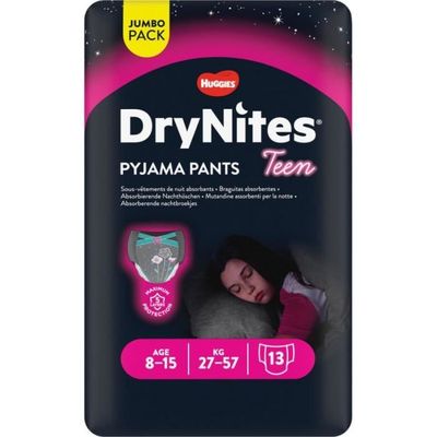 Huggies DryNites Sous-Vêtements de Nuit Absorbants (fille 4-7ans) x16 (lot  de 2 soit 32 sous-vêtements) 