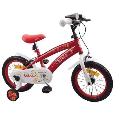 Velo 14 KIDBIKE monovitesse cadre acier rouge garcon Cdiscount Sport