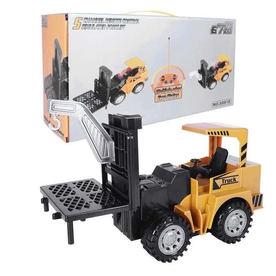 Chariot Élévateur Télécommandé 1/24 - Avec Boîtes, Son Et Lumière - 2 Batteries Rechargeables - Jouet RC Pour Enfants