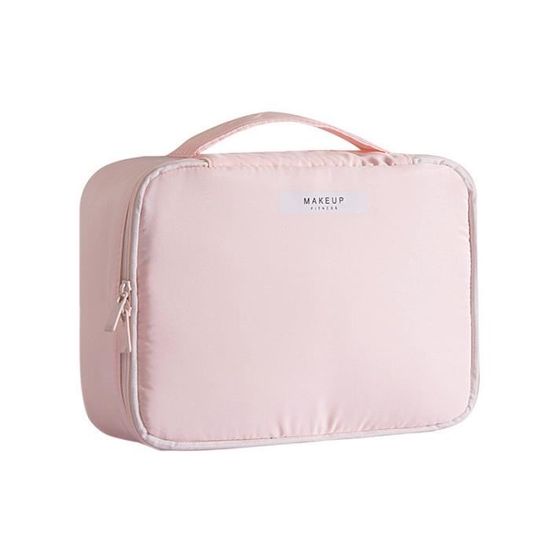 Pochette Maquillage Rose - Trousse Cosmétique Zippée - Sac De Voyage Pour Femme - Idée Cadeau