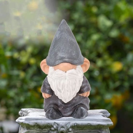 Statue De Nain De Jardin Avec Parapluie Feuille - Déco Extérieure Résistante Aux Intempéries - 16,5 Cm - 4