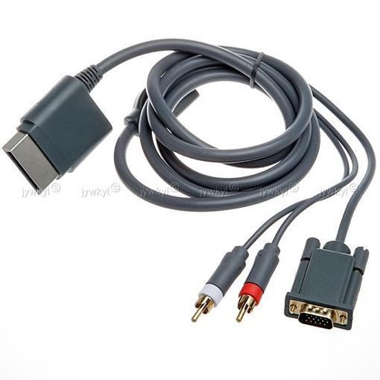 Câble Adaptateur VGA AV  pour Console de Jeu XBox 360 TV HD Moniteur PC