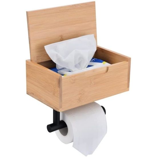 Porte-rouleau De Papier Toilette Indépendant Avec Brosse WC - Noir, Acier, Design Stable - Organisez Votre Salle De Bain - 8