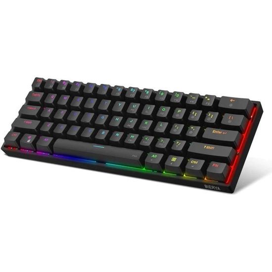 Clavier Mécanique Gaming 60% Dierya DK61E - Switches Gateron Red Hotswap, Rétroéclairage RGB, Touches PBT, Étanche IPX4 - 7