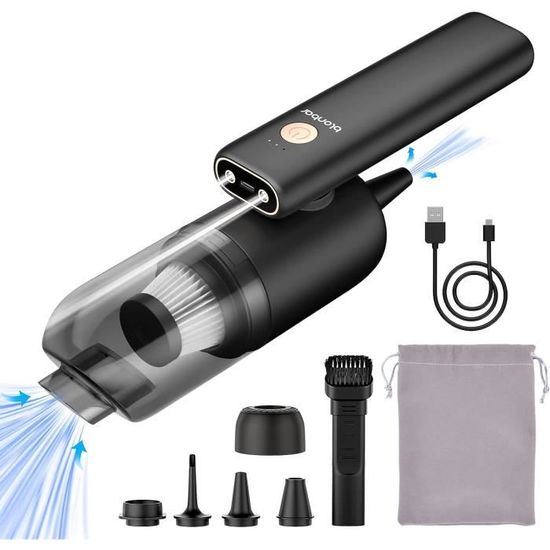 Aspirateur Voiture Sans Fil 3 En 1 - 6000Pa, Soufflage Et Gonflage - Batterie 4000mAh Type-C - Portable - 6