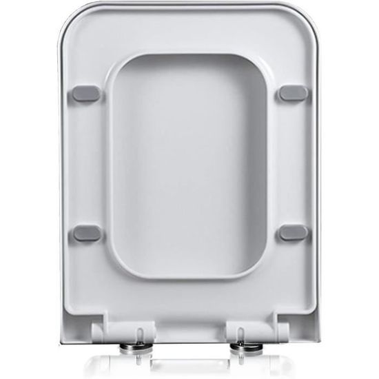 Abattant WC Carré Avec Frein De Chute - Lunette Toilette Soft Close Blanc 35.5x45cm