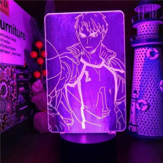 Lampe 3D Anime Haikyuu Nishinoya Yuu Figure Pour Enfants Enfant Chambre