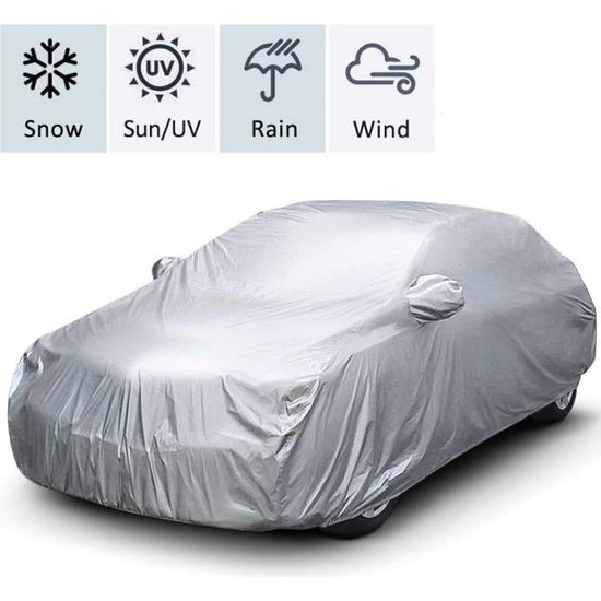 Bâche De Voiture Imperméable Pour Nissan Navara D40 - Taille Sur Mesure 522x185x178cm, Tissu Oxford, Fermeture éclair Latérale