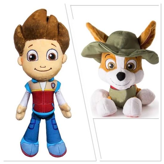 Lot peluches ryder tracker chien super héros doudou paw patrol dessin