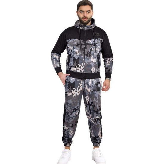 Survêtement Homme Camouflage Polaire - Veste Et Pantalon Avec Poches Pour Hiver