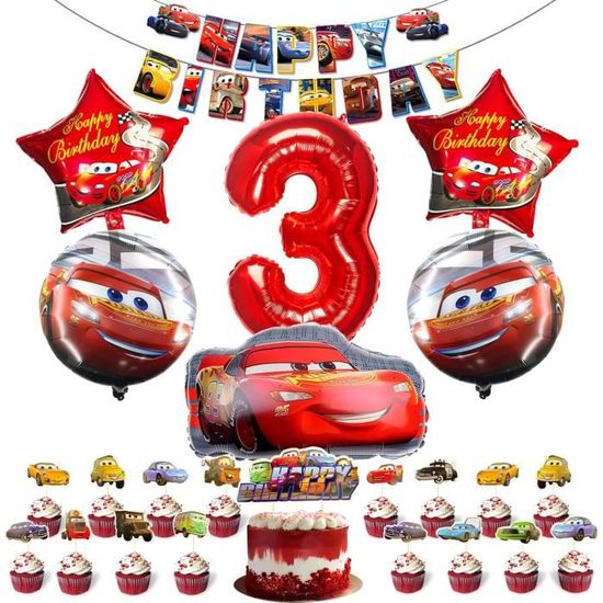 Décoration Anniversaire 5 Ans Voiture - Ballons Aluminium & Bannière Happy Birthday - 4