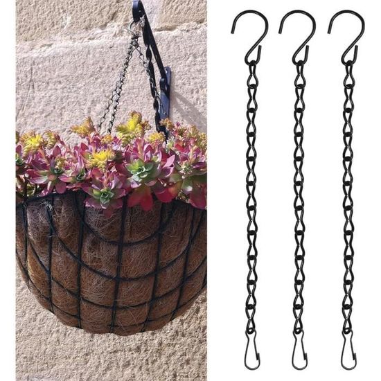 Lot de 3 chaînes de suspension de 58,4 cm à 4 fils pour pots de fleurs et lanternes (chaînes à 4 pieds