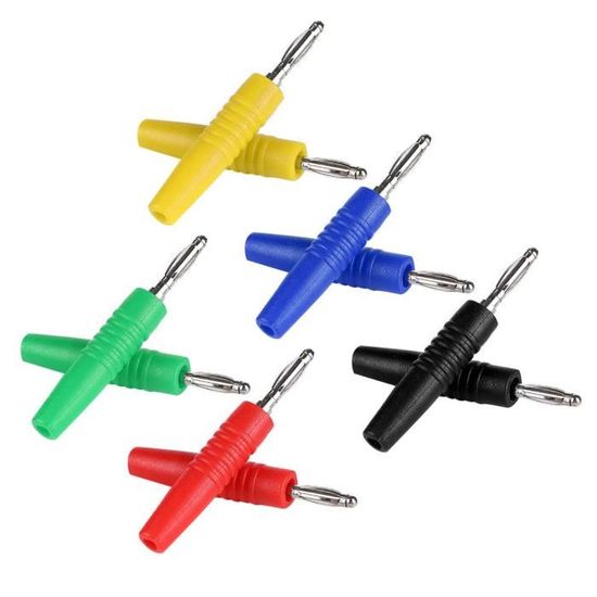 20 Prises Banane 2mm Multicolores - Connecteurs Pour Haut-Parleurs, Tests Électroniques | Pack Mixte Rouge Vert Bleu Jaune Noir