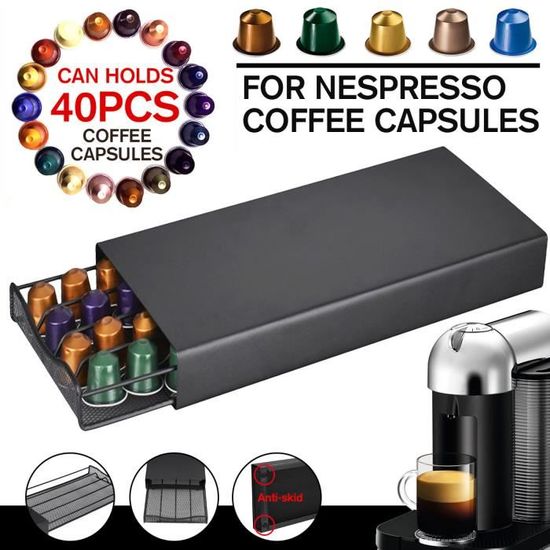 Porte-capsules Nespresso Rotatif - Inox Argenté - Pour 40 Capsules - Neuf