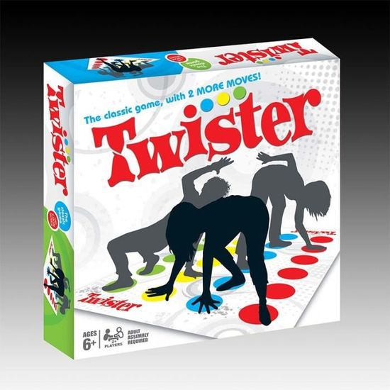 SComin Twister Géant – Tapis 110x162 Cm, Plateau Tournant, Jeu D'équilibre Et De Réflexes Pour Enfants Et Adultes, 2 à 4 Joueurs, Dès 6 Ans