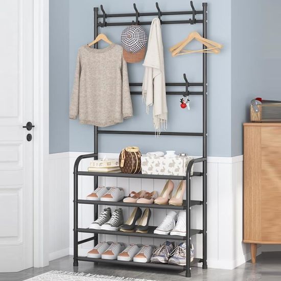 Étagère à Chaussures Porte Vinteky - 10 Niveaux - Blanc - Acier Et Nylon - Max 33kg