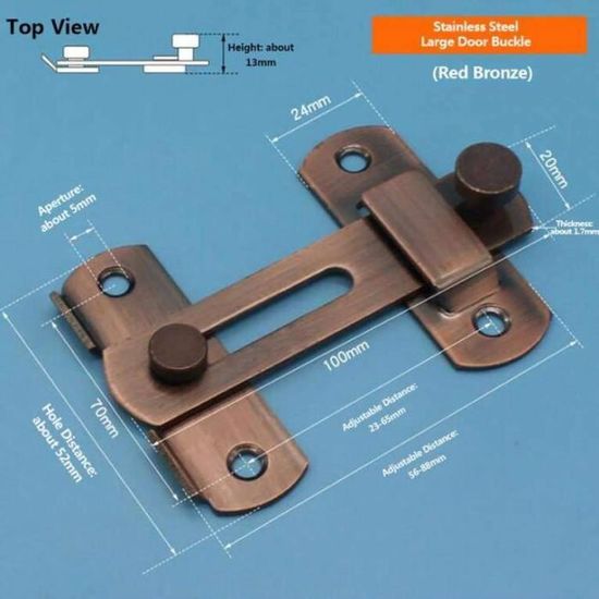 PJW07305BLOQUE PORTE,Loquet à loquet en acier inoxydable 304, 1 pièce, serrure de porte