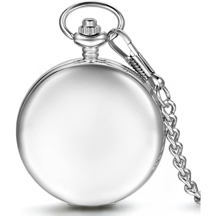 Montre de poche de type savonnette avec boîte en or gris et chiffres en argent, réf. 980G-010 | Philippe Montre de poche de type savonnette avec boîte en or gris et chiffres en argent, réf. 980G-010 | Philippe