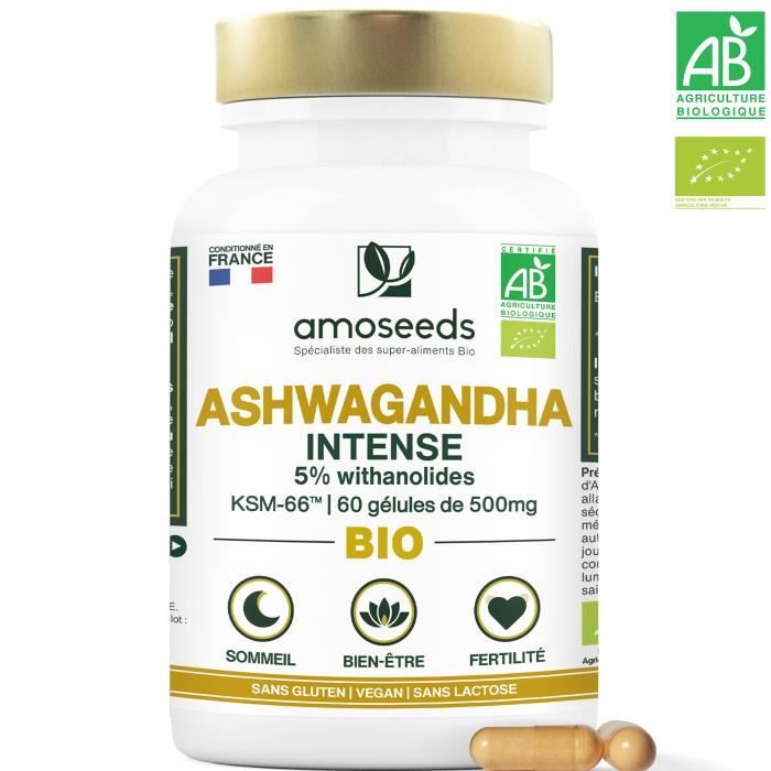 Ashwagandha KSM-66™ Bio, 5% withanolides | 60 gélules de 500mg