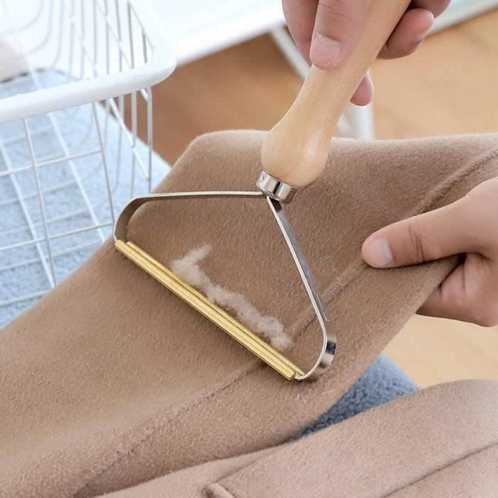 Portable Lint Remover, Brosse Manuel Anti Poil, Rasoir Anti Bouloche, Brosse Rasoir Vetements Peluche Brosse Pull en Bois