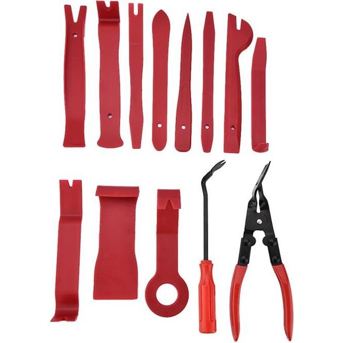 Cuque 13pcs Outils Démontage pour Garnitures pour Panneau Accessoires Porte d'Autoradio Tableau de Bord de Voiture-M