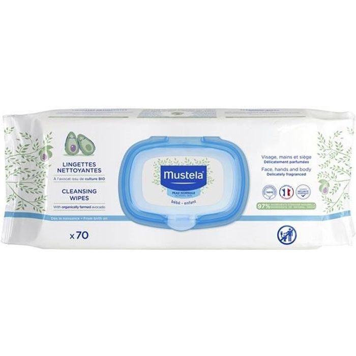 Mustela Lingettes Nettoyantes Peaux Normales 70 unités