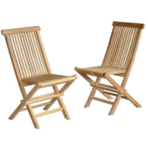 Lot de 2 chaises de jardin pliantes en teck