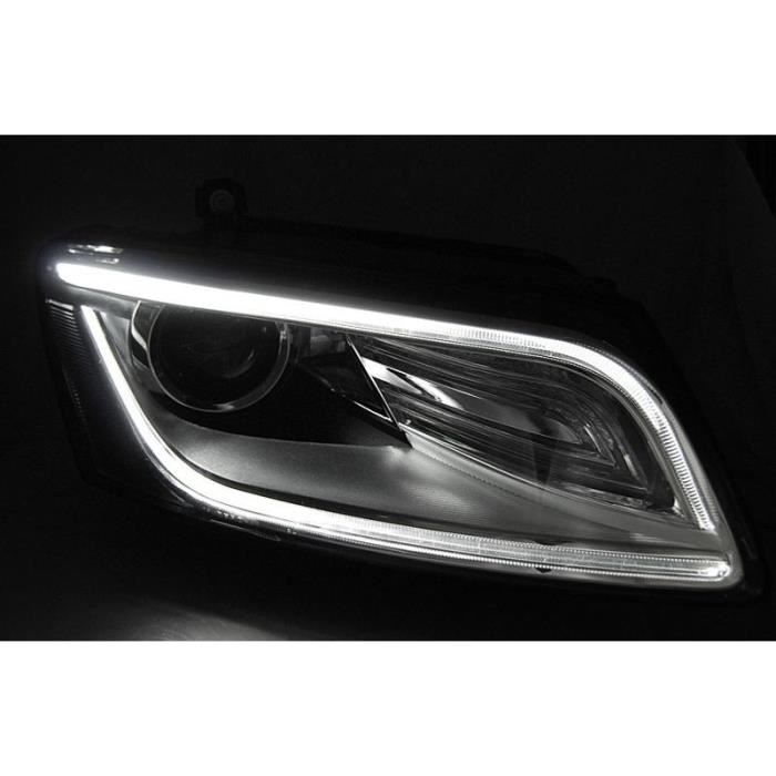 Paire de feux phares Audi Q5 12-17 Daylight led DRL chrome