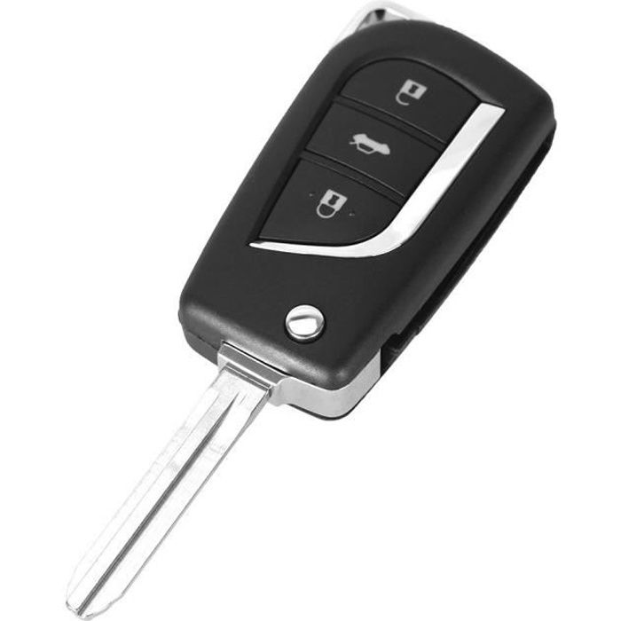 CLE PLIP TOYOTA Rav4 Corolla Yaris écho Tarago Camry 3 boutons Lame Toy43 COQUE TELECOMMANDE @Pro-Plip