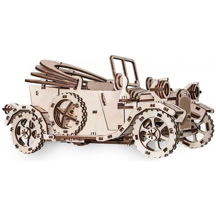 Maquette en bois mécanique - Voiture ancienne