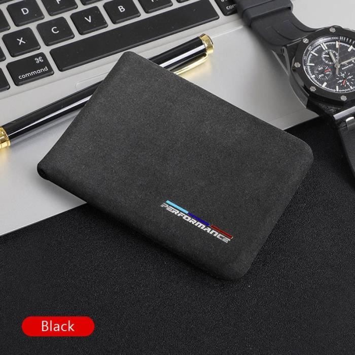 Alcantara – porte cartes d'identité pour hommes, pour BMW E60 F10 F20 F30 E46 E90 F15 F16 F34 F07 X Black