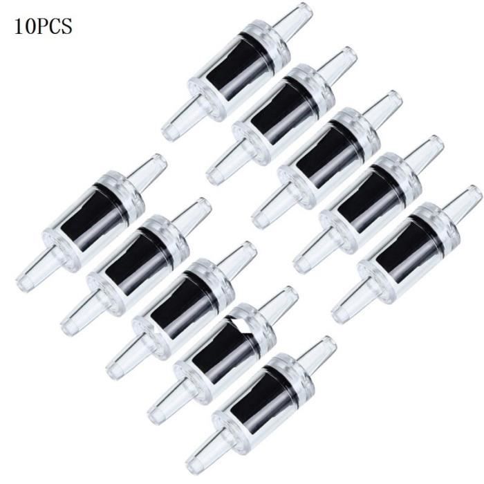 Pompe a air,Valve de contrôle One Way Non retour 10 pièces, CO2 Aquarium réservoir de poissons, pompe à Air - Type Black-S #B